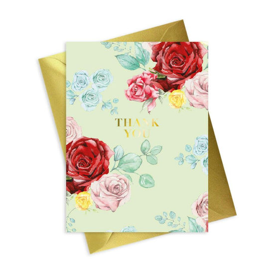 Floral Foiled Thank You Card - Elegant and Versatile Greeting Card - Crumble and Core