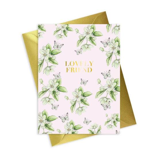 Floral Foiled Lovely Friend Card - Perfect for Showing your Appreciation - Crumble and Core