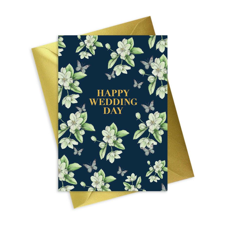 Floral Foil Wedding Card - Elegant Foiled Design for Memorable Celebration - Crumble and Core