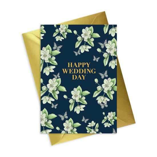 Floral Foil Wedding Card - Elegant Foiled Design for Memorable Celebration - Crumble and Core