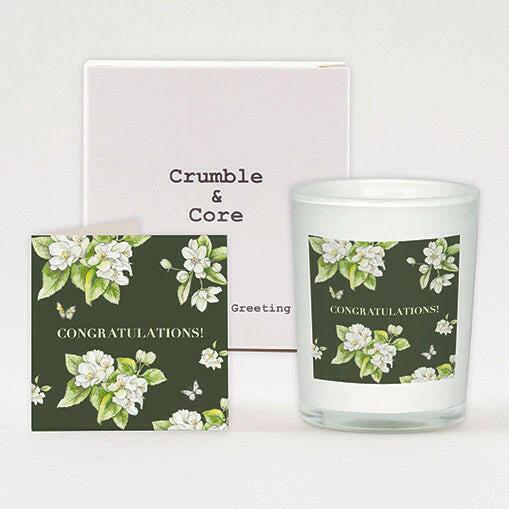 Boxed Scented Candle - Congratulations Card Gift Set for Special Occasions - Crumble and Core