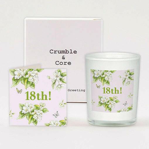 18th Birthday Card Boxed Scented Candle Set - Special Milestone Gift Scented Candle - Crumble and Core