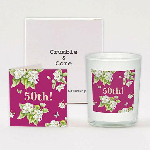 50th Birthday Card Scented Candle Set - Unique Gift for Special Occasion - Crumble and Core