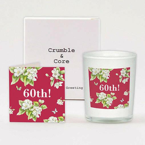 60th Birthday Celebration Set Milestone Card and Scented Candle Combo - Crumble and Core