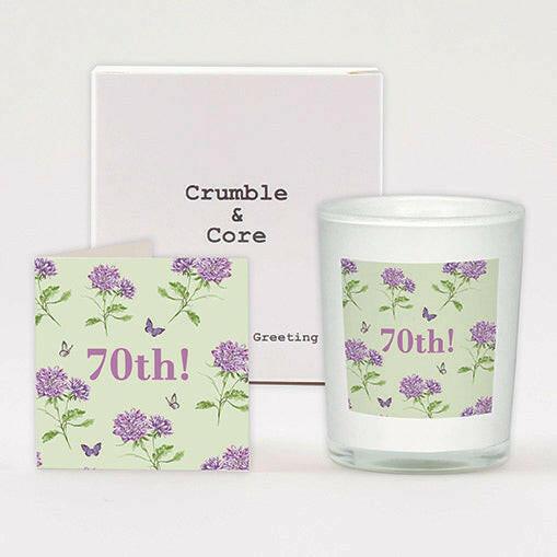 70th Birthday Milestone Scented Candle Card Set - Celebrate in Style - Crumble and Core