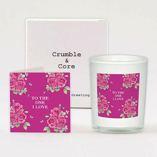 Boxed Scented Candle and Card Gift Set - Floral Scent - Perfect for Loved Ones - Crumble and Core