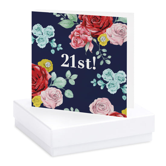 Sterling Silver 21st Birthday Earrings Card Set - Ideal Gift for Her - Crumble and Core