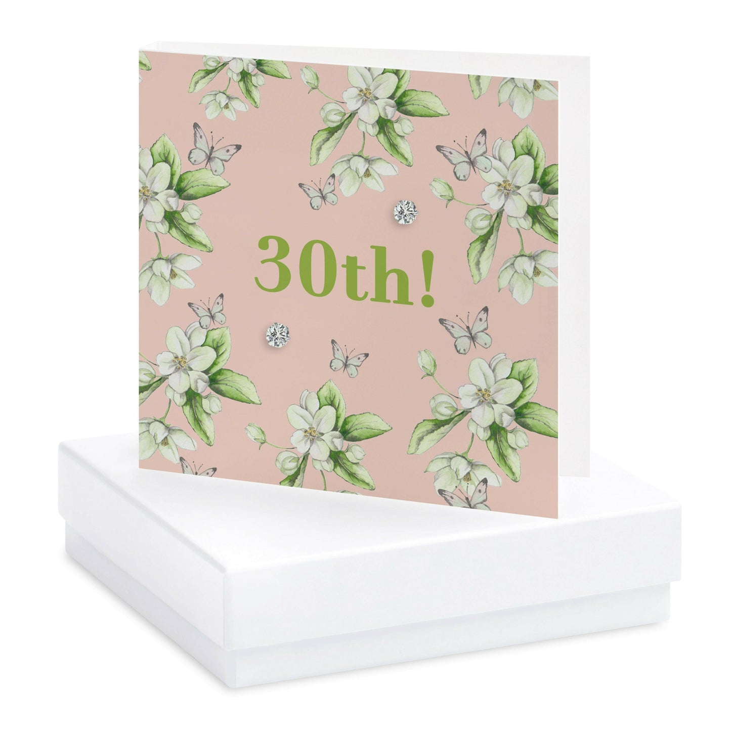 Sterling Silver 30th Birthday Earrings Card Set - Ideal Gift for Her - Crumble and Core