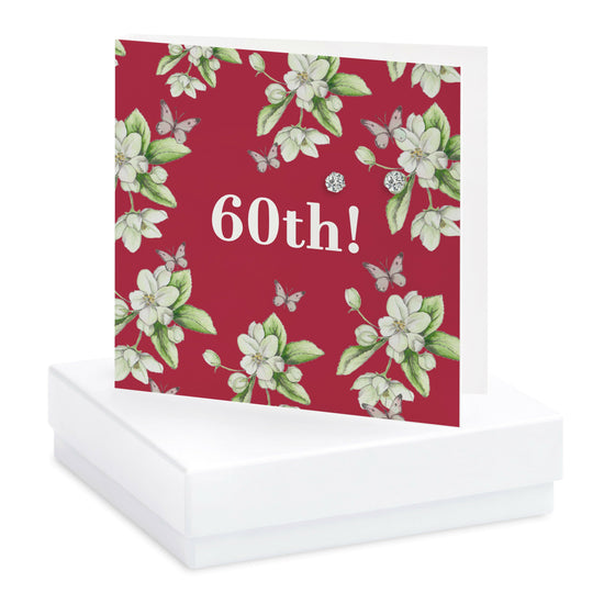 60th Birthday Gift Box with Sterling Silver Stud Earrings and Card - Crumble and Core