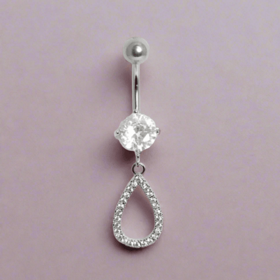 Belly Bar Teardrop Crystal - Stylish and Hypoallergenic Body Jewellery - Crumble and Core