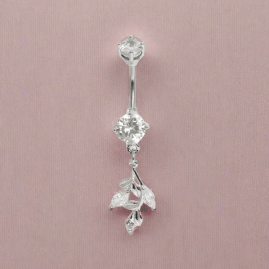 Surgical Steel Gemstone Petal Belly Bar - Stunning Accessory - Crumble and Core