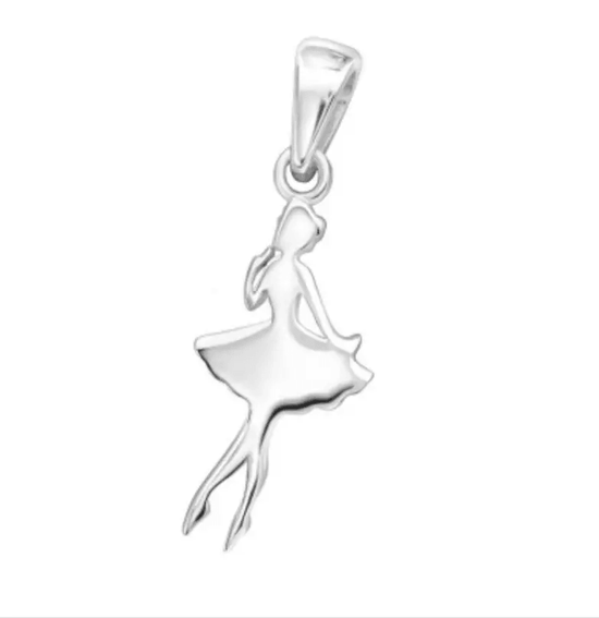 Stunning Sterling Silver Ballerina Pendant Necklace Gift Set with Ballet Shoe Greeting Card Gift Box - Crumble and Core