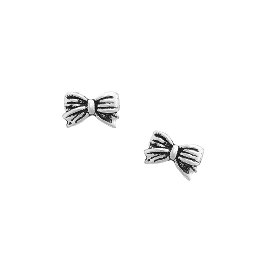 Sterling Silver Bow Stud Earrings - Elegant Gift Boxed for Her - Crumble and Core