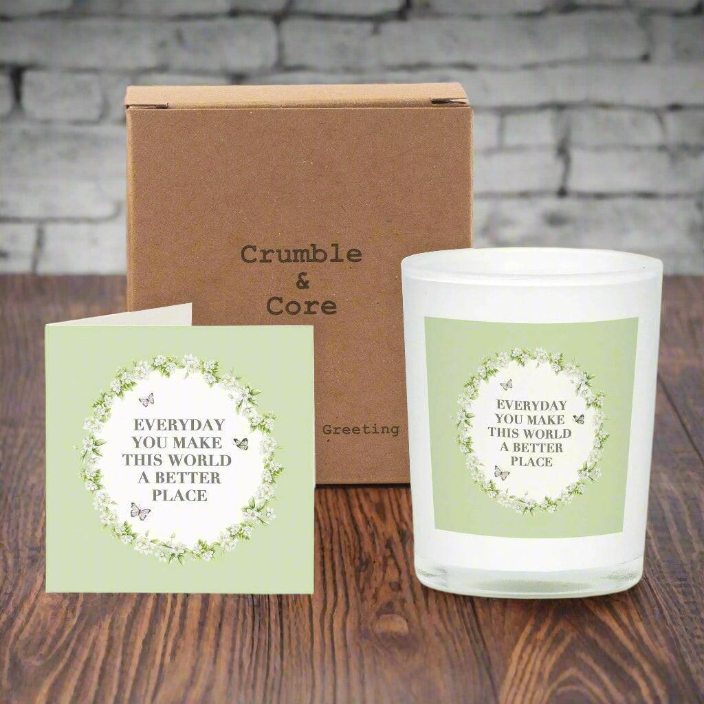 Eco-Friendly Sustainable Boxed Scented Candle Greeting Card Set - Perfect Gift for Loved Ones - Crumble and Core