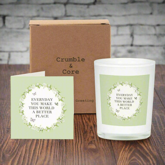 Eco-Friendly Sustainable Boxed Scented Candle Greeting Card Set - Perfect Gift for Loved Ones - Crumble and Core