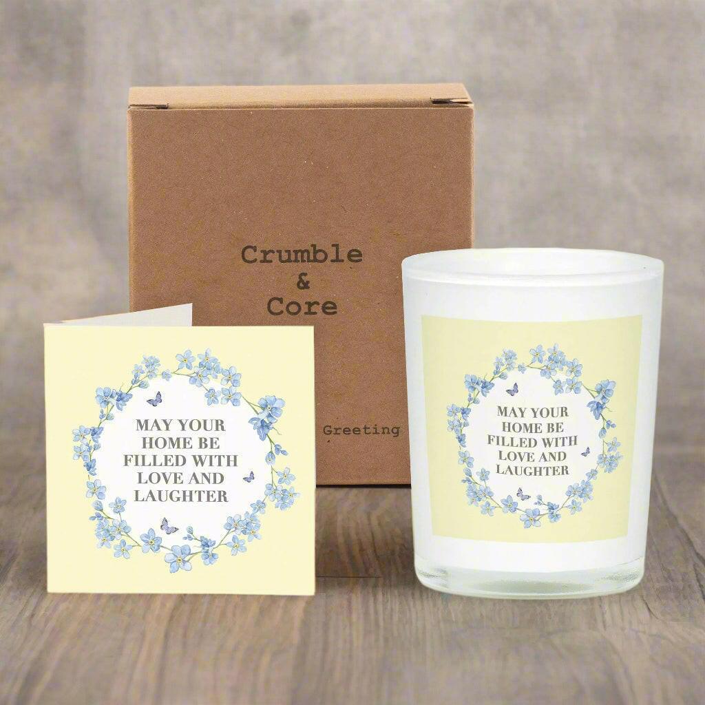 Boxed Scented Candle New Home Cozy Candle - Card Box Set - Perfect Housewarming Gift - Crumble and Core