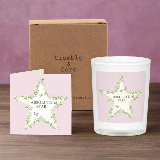 Boxed Scented Candle - Star Candle Gift Set - Wonderful for Celebratory Occasions - Crumble and Core