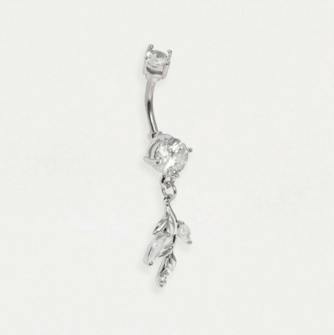 Surgical Steel Gemstone Petal Belly Bar - Stunning Accessory - Crumble and Core