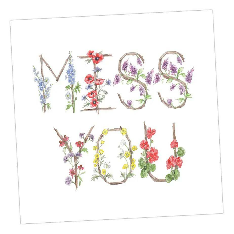 Miss You Floral Alphabet Card - Design for Gifting - Crumble and Core