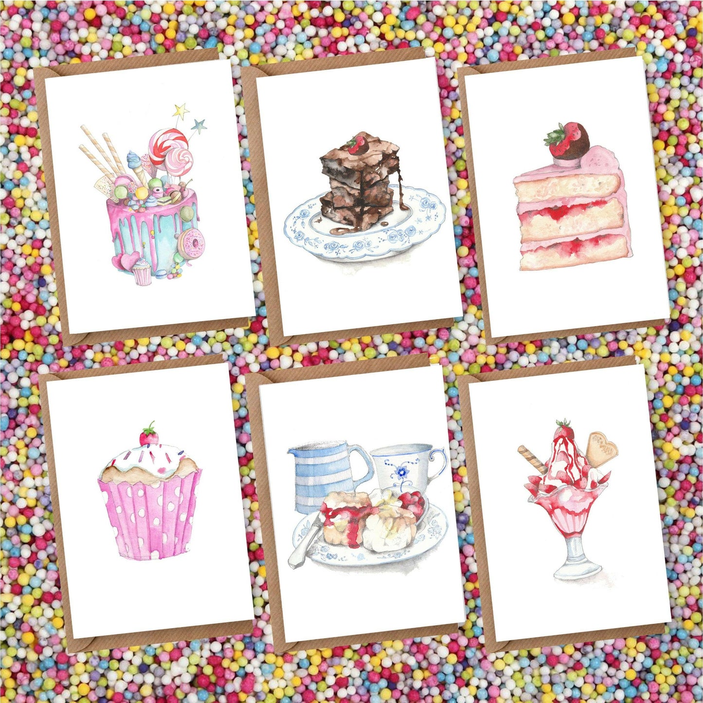 Boxed 'Naughty But Nice' pack of assorted A6 cards - Crumble and Core