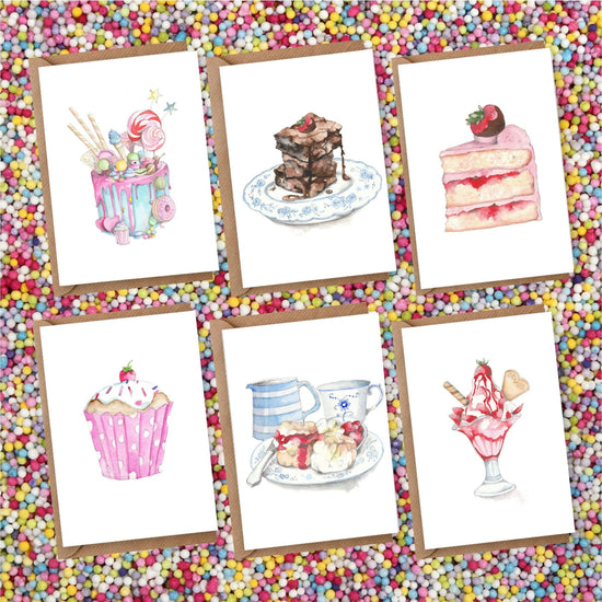 Boxed 'Naughty But Nice' pack of assorted A6 cards - Crumble and Core