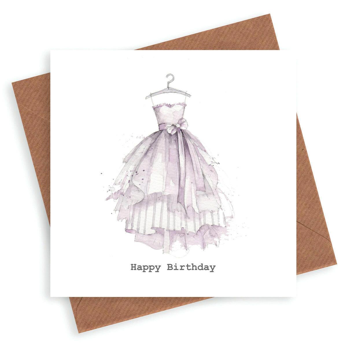 Party Dress Birthday Card - Card for Her - Crumble and Core