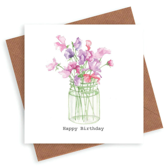Sweet Peas, Birthday Card - Crumble and Core