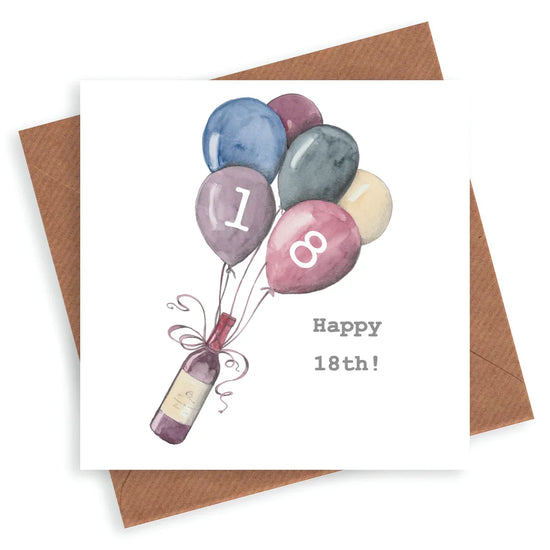 Wine 18th Birthday Card - Crumble and Core