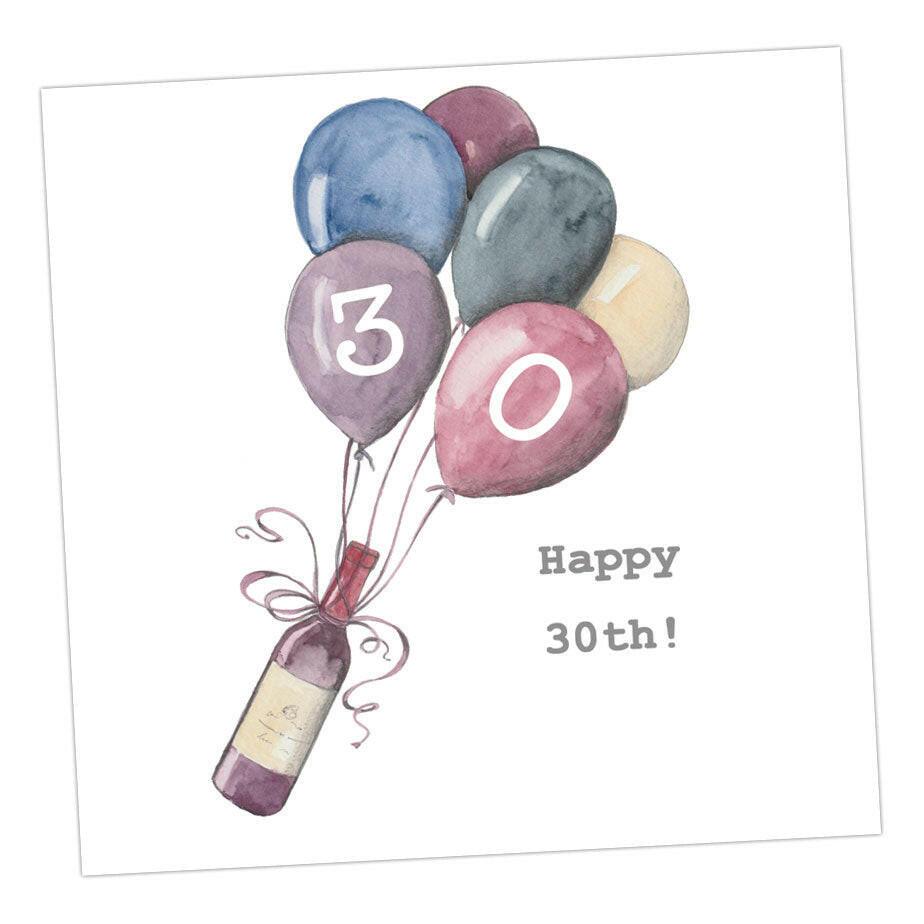 Celebrate in Style with Hand-Finished 30th Birthday Wine Card - Personalized Funny Greeting Perfect Gift for Wine Lovers - Crumble and Core