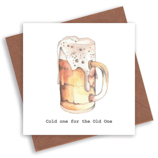 Beer Cold One for the Old One Card - Crumble and Core