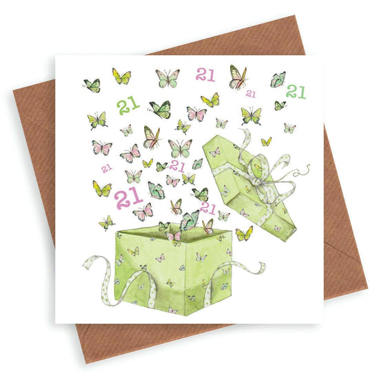 Butterfly 21st Birthday Card - Crumble and Core