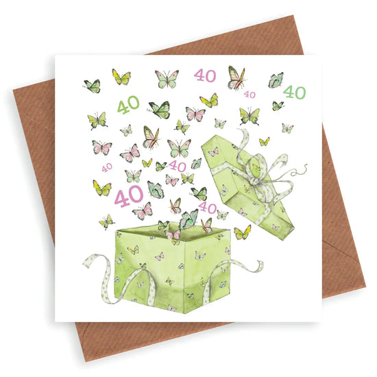 Butterfly 40th Birthday Card - Crumble and Core
