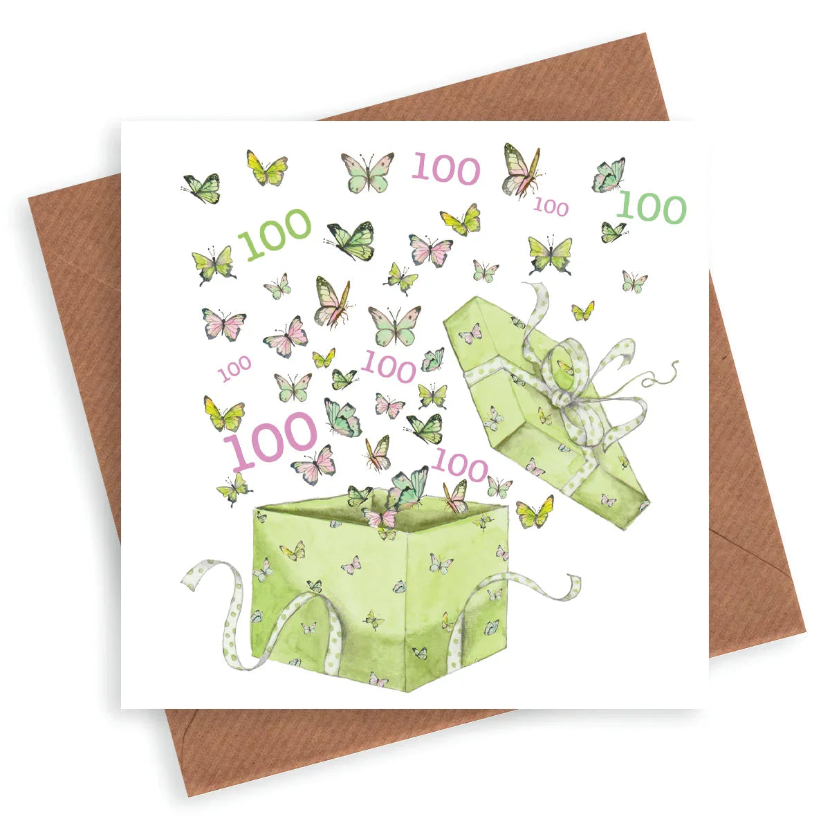 Butterfly 100th Birthday Card - Crumble and Core