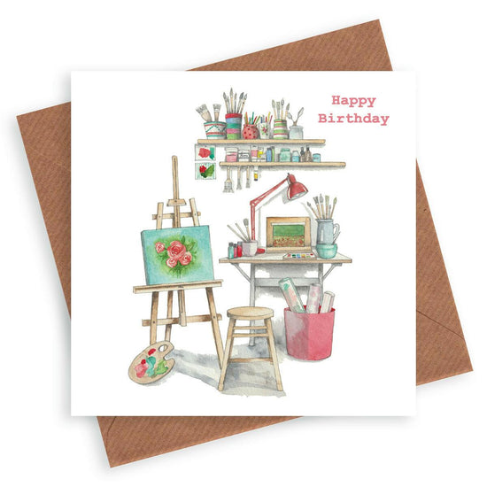 Art Studio Happy Birthday Greeting Card - Crumble and Core