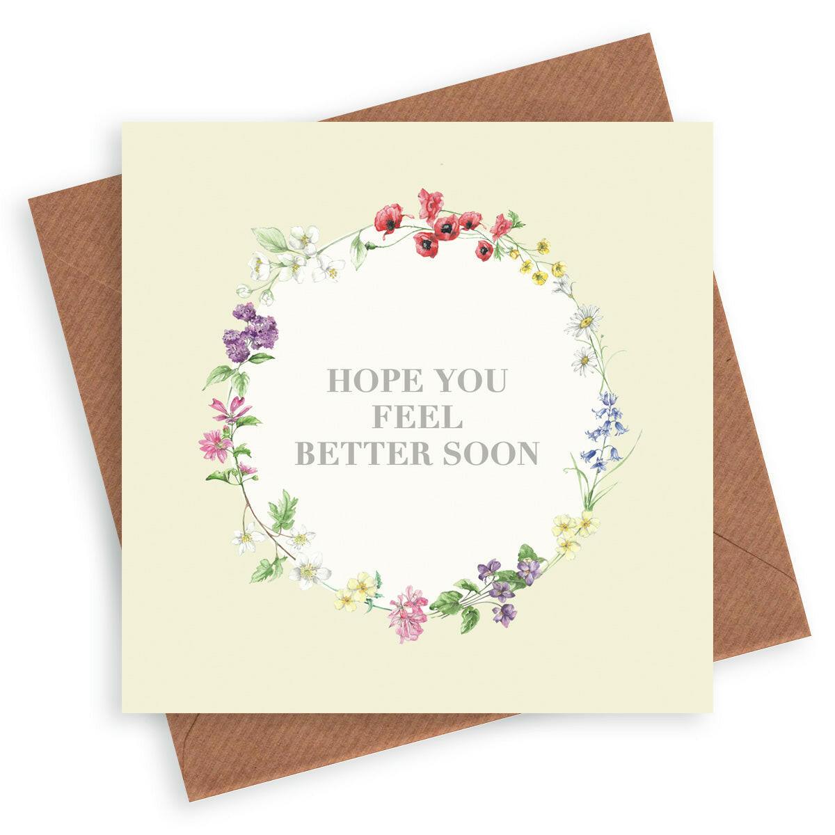 Vintage Sentiments Greeting Card Get Well Soon - Crumble and Core