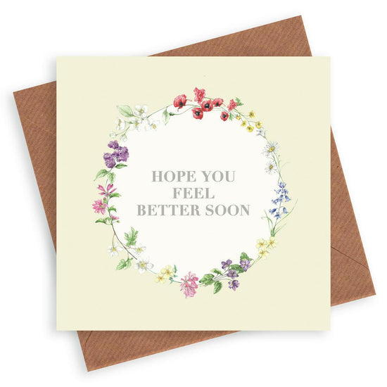 Vintage Sentiments Greeting Card Get Well Soon - Crumble and Core