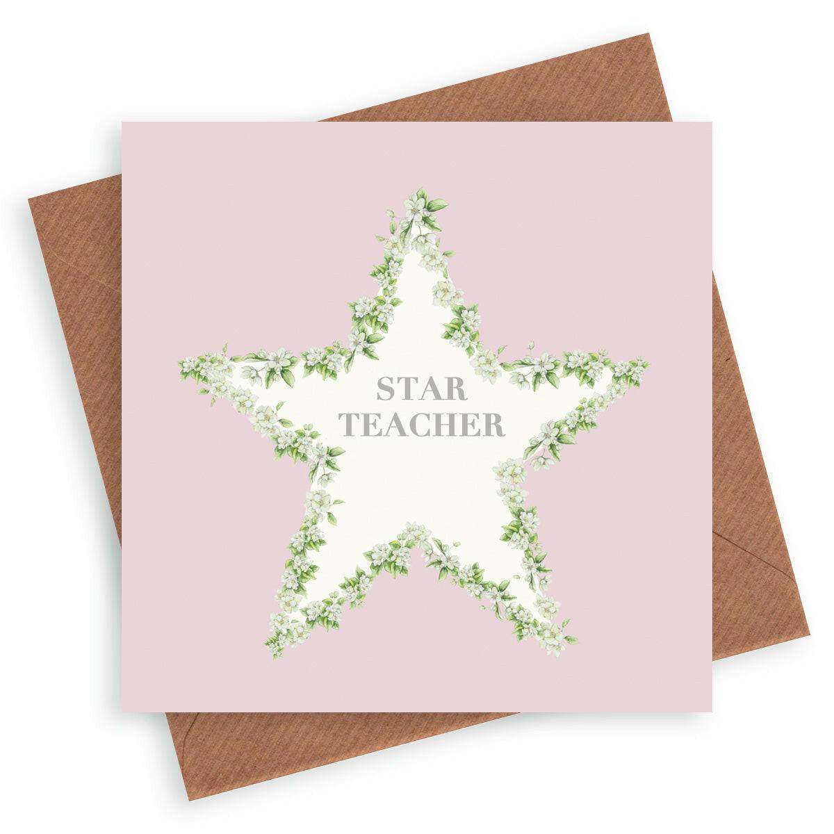 Vintage Sentiments Greeting Card Star Teacher - Crumble and Core