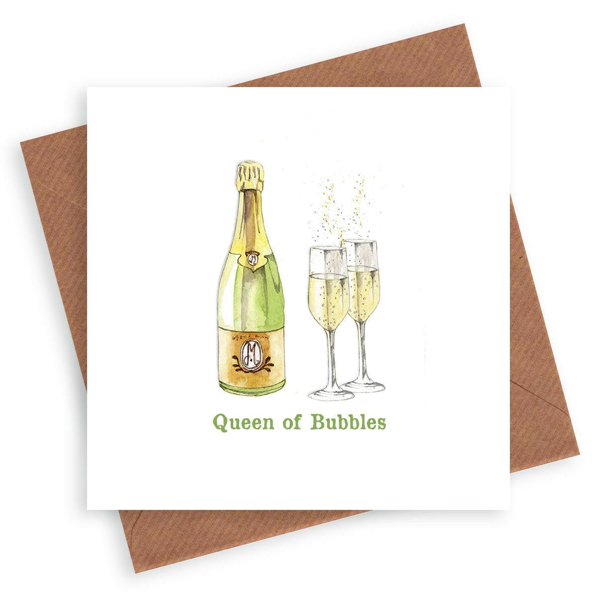 Bubbles Queen Card - Unique Greeting Card Designed for the Queen in Your Life - Crumble and Core