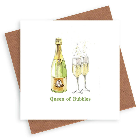 Bubbles Queen Card - Unique Greeting Card Designed for the Queen in Your Life - Crumble and Core