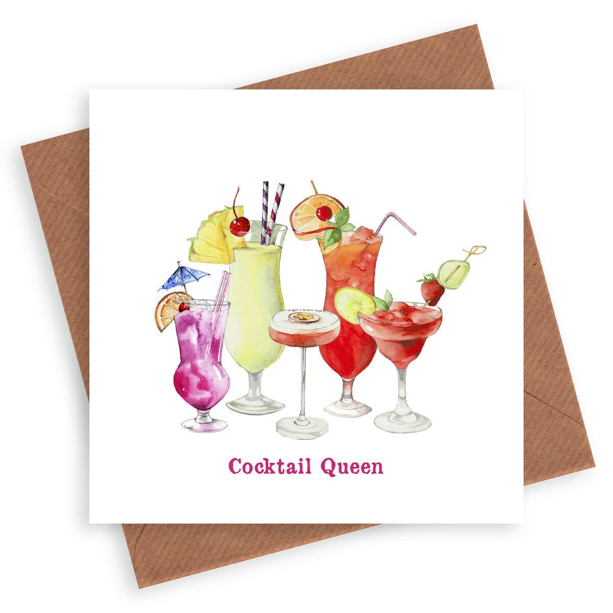 Cocktail Queen Card - Ideal for Cocktail Lovers - Crumble and Core