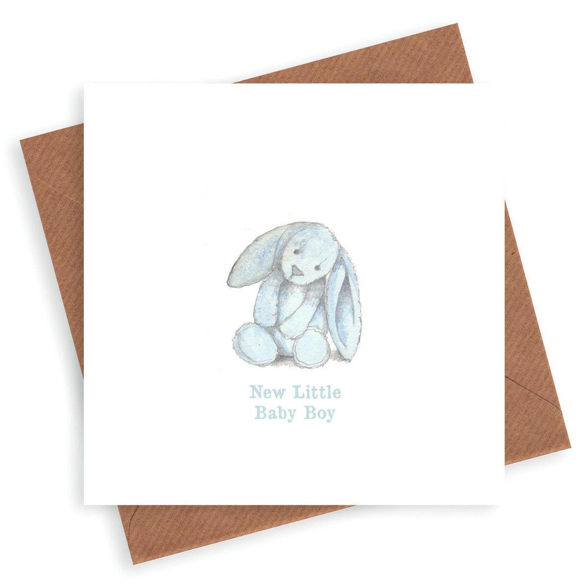 Cute Bunny Newborn Baby Girl Card - Perfect for Baby Showers New Arrivals - Crumble and Core