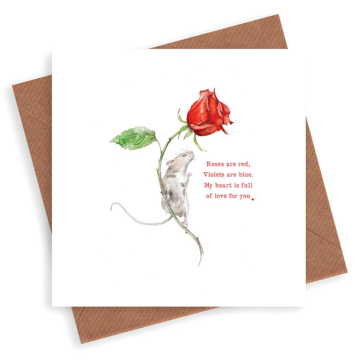 Cute Mouse Card with Loving Words I- Perfect for All Loved One Occasions - Crumble and Core