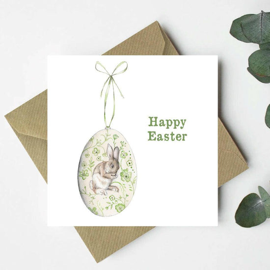 Cute Easter Bunny Greeting Card - Adorable Springtime Design - Crumble and Core