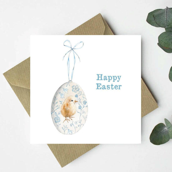 Easter Egg Chick Greeting Card - Adorable Celebration Card Featuring a Cuddly Chick Designed for Easter - Crumble and Core