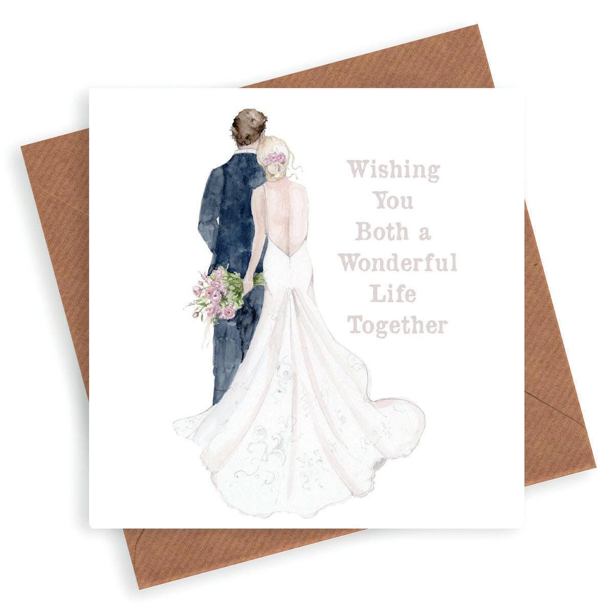 Bride & Groom Wedding Card - Unique Greeting Card - Crumble and Core