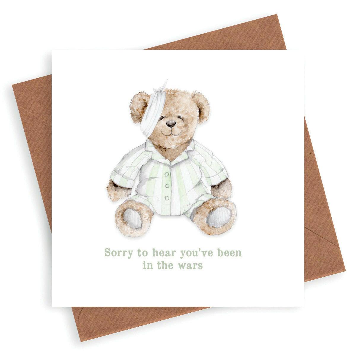 Teddy Get Well - Unique Greeting Card - Crumble and Core