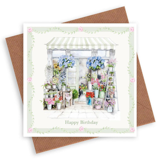 Flower Shop Happy Birthday Card - Unique Greeting Card - Crumble and Core