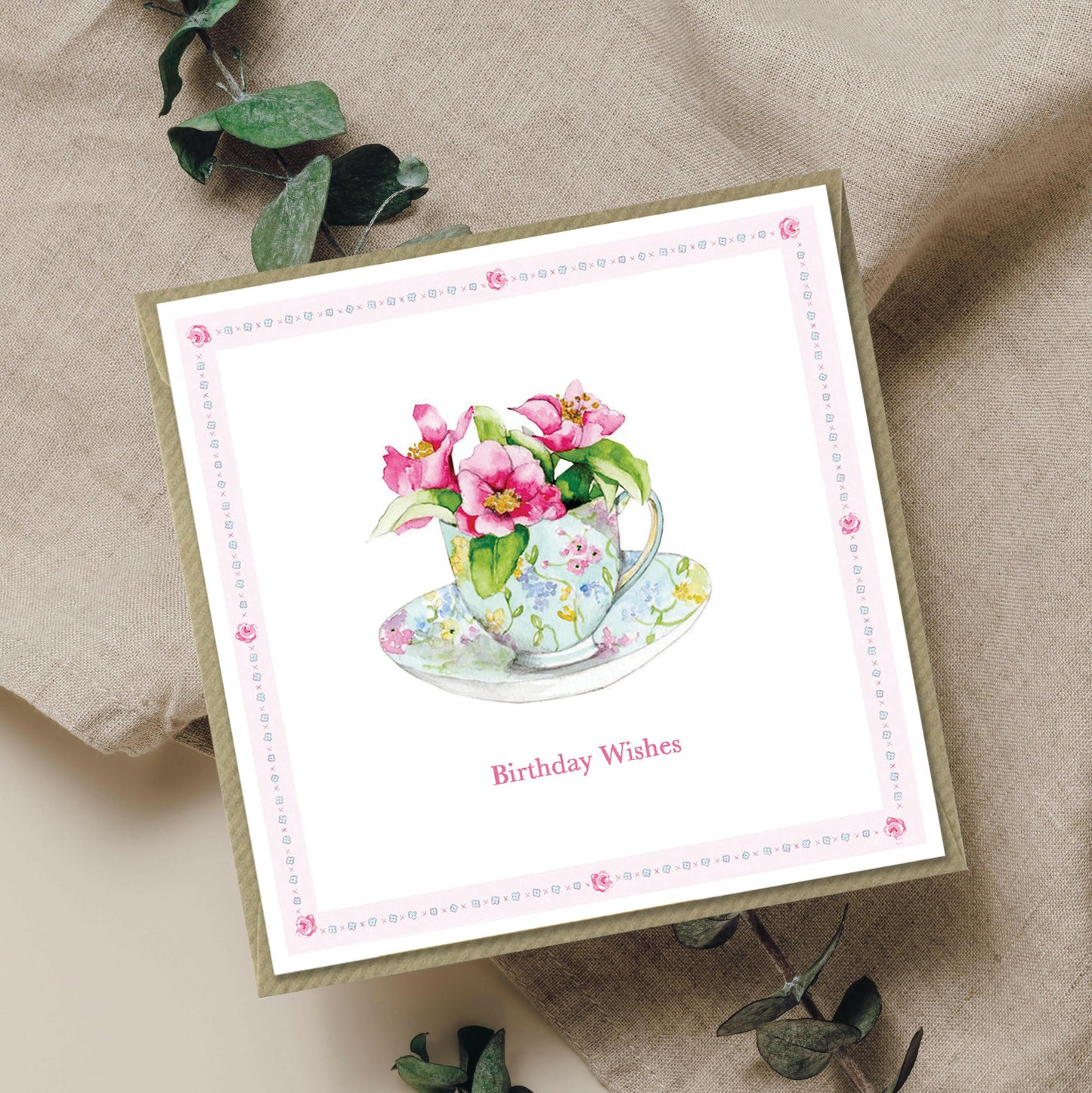 Tea Cup Birthday Card - Unique Greeting Card - Crumble and Core
