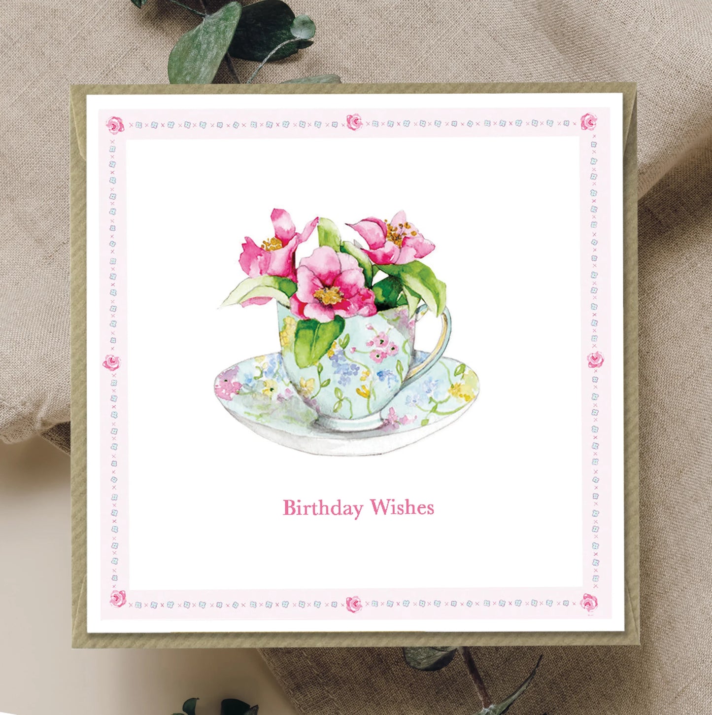 Tea Cup Birthday Card - Unique Greeting Card - Crumble and Core