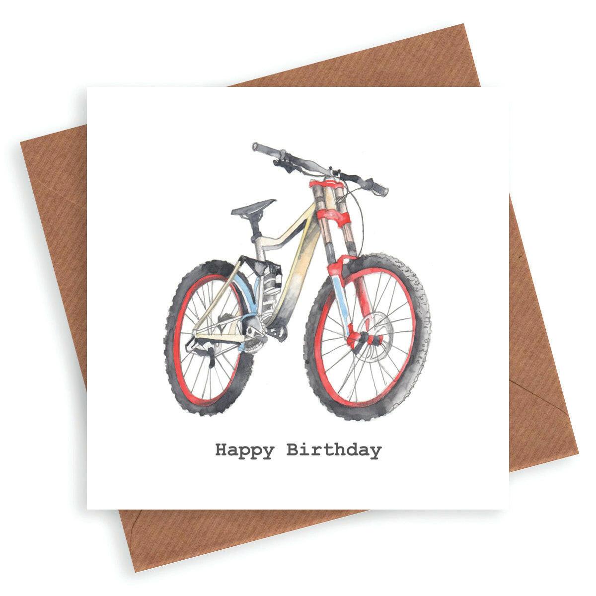 Bike Happy Birthday Card - Crumble and Core